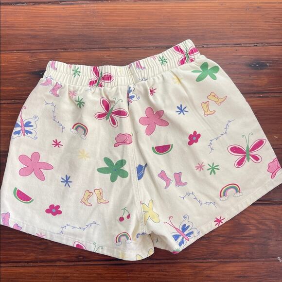 Stella Dallas cowboy boot butterfly whimsical printed pill on shorts sz M - Picture 5 of 5